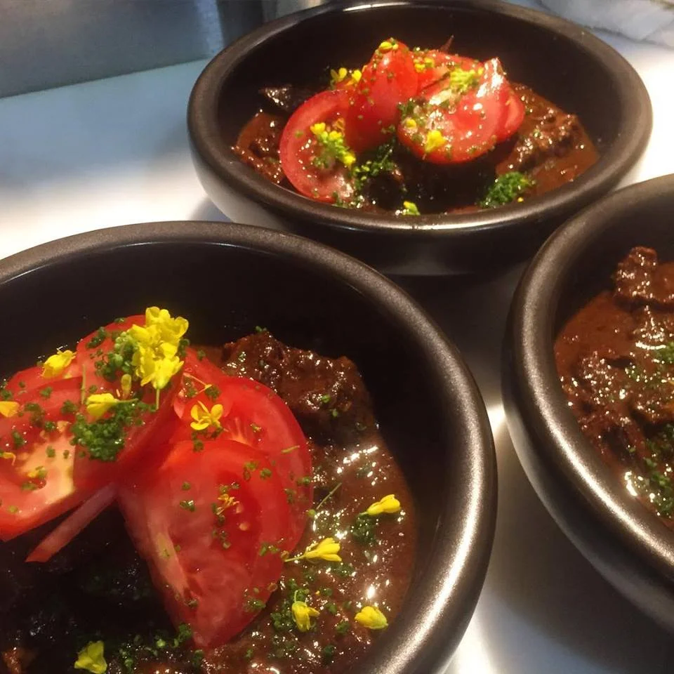 Semur Betawi, Jakarta-style slow braised beef with tamarind, kecap manis, galangal, and a bunch of warm spices.