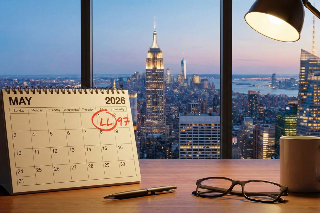 Manhattan condo board looking at the Local Law 97 deadline on May 1, 2026