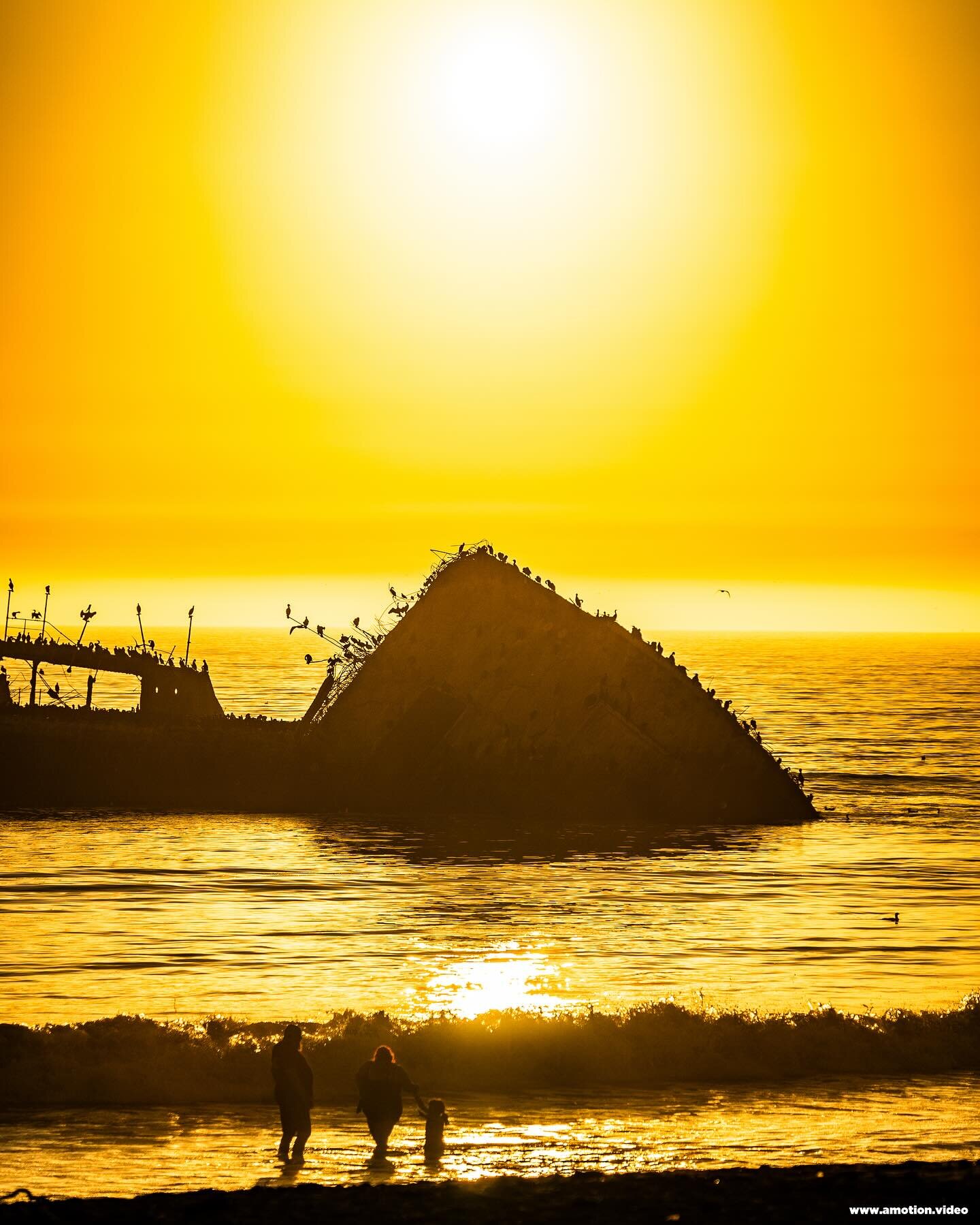 Sunset at Seacliff State Beach last night.