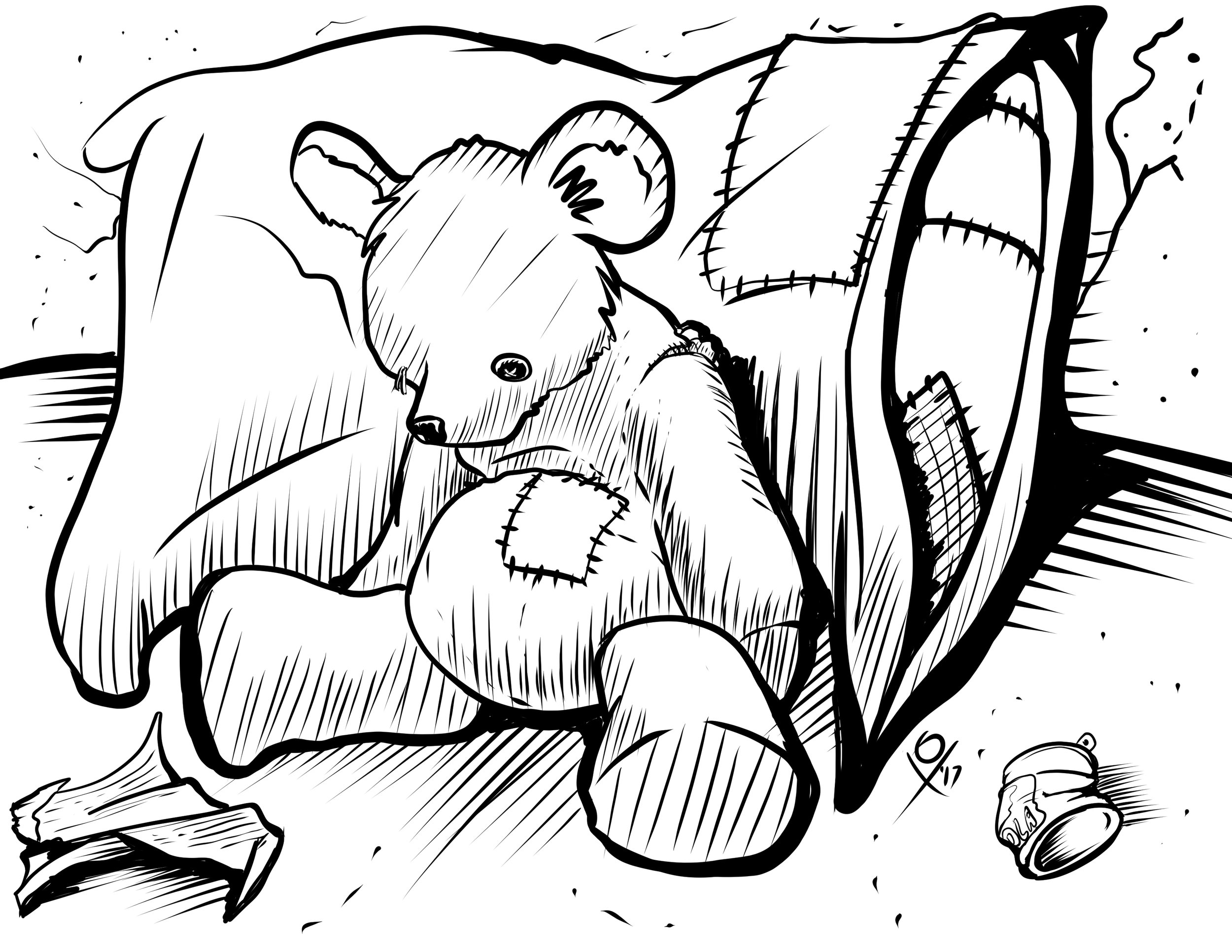 149-Patched Pillow w Teddy Bear.jpg
