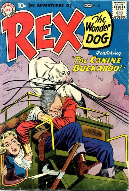 The Adventures of Rex the Wonder Dog (1952) #46. Pencils by Gil Kane, inks by Joe Giella.