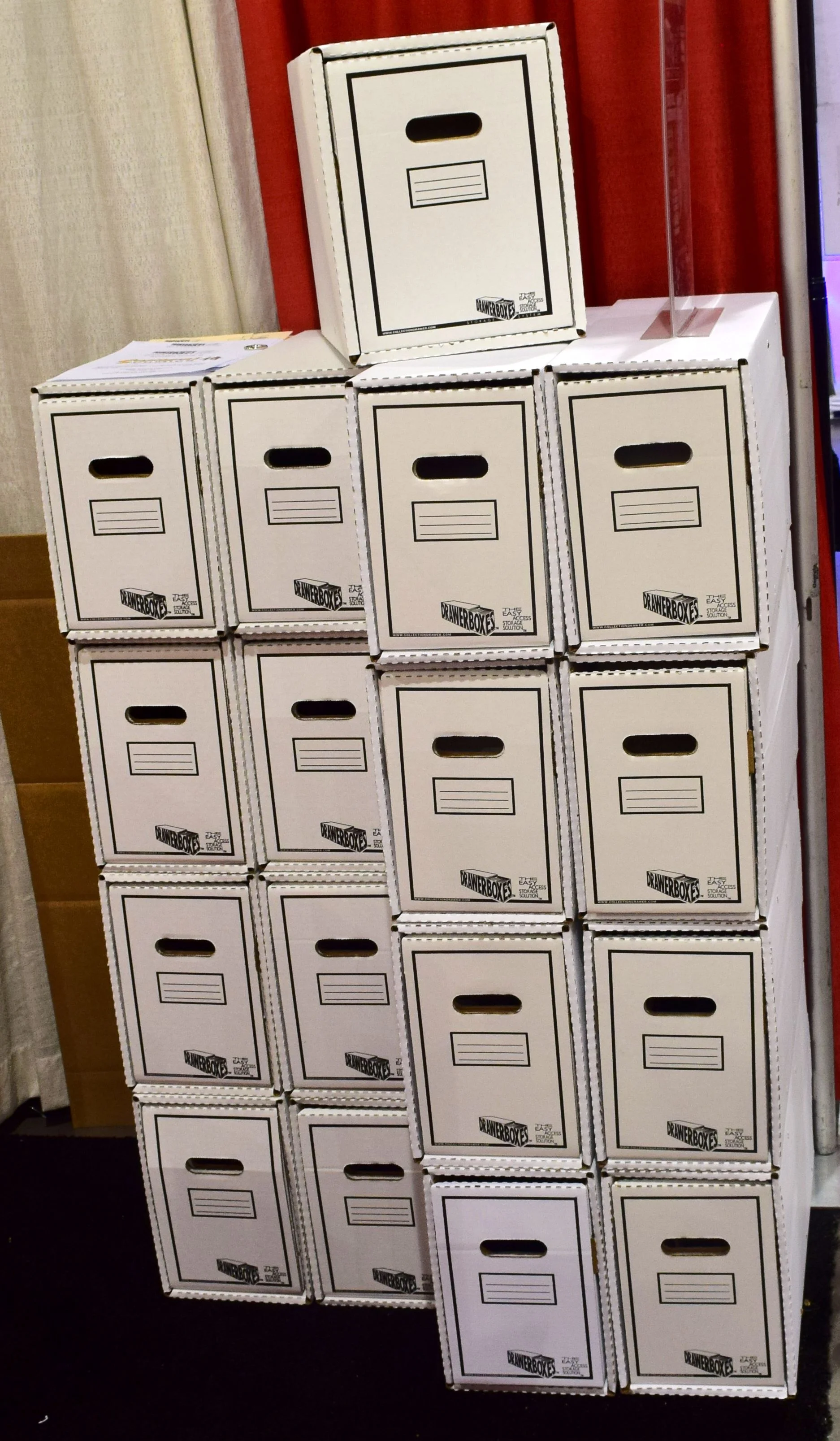 A DrawerBox Storage System floor display at Phoenix Comic Con 2017.
