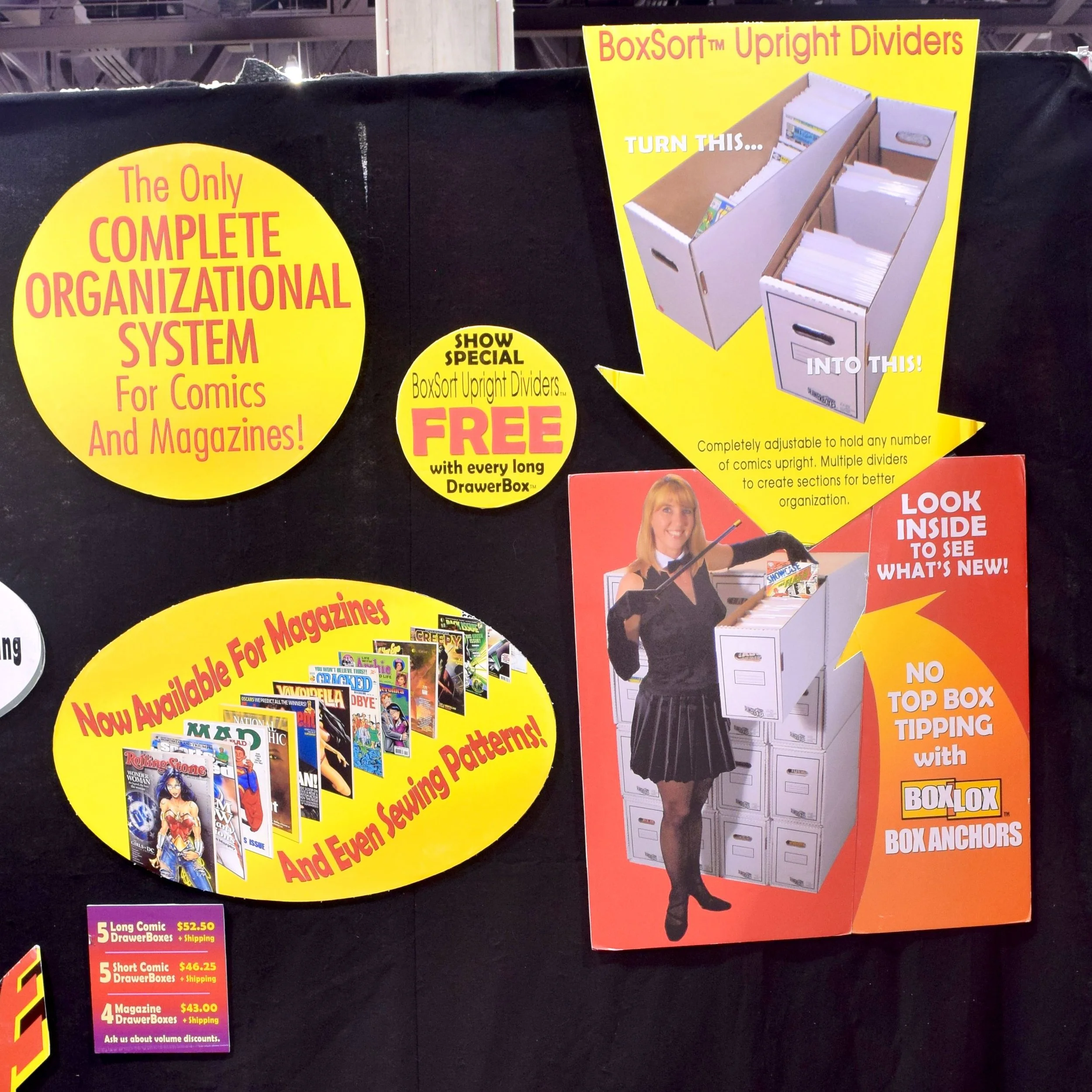 DrawerBox Storage System signs at Phoenix Comic Con 2017. (2)