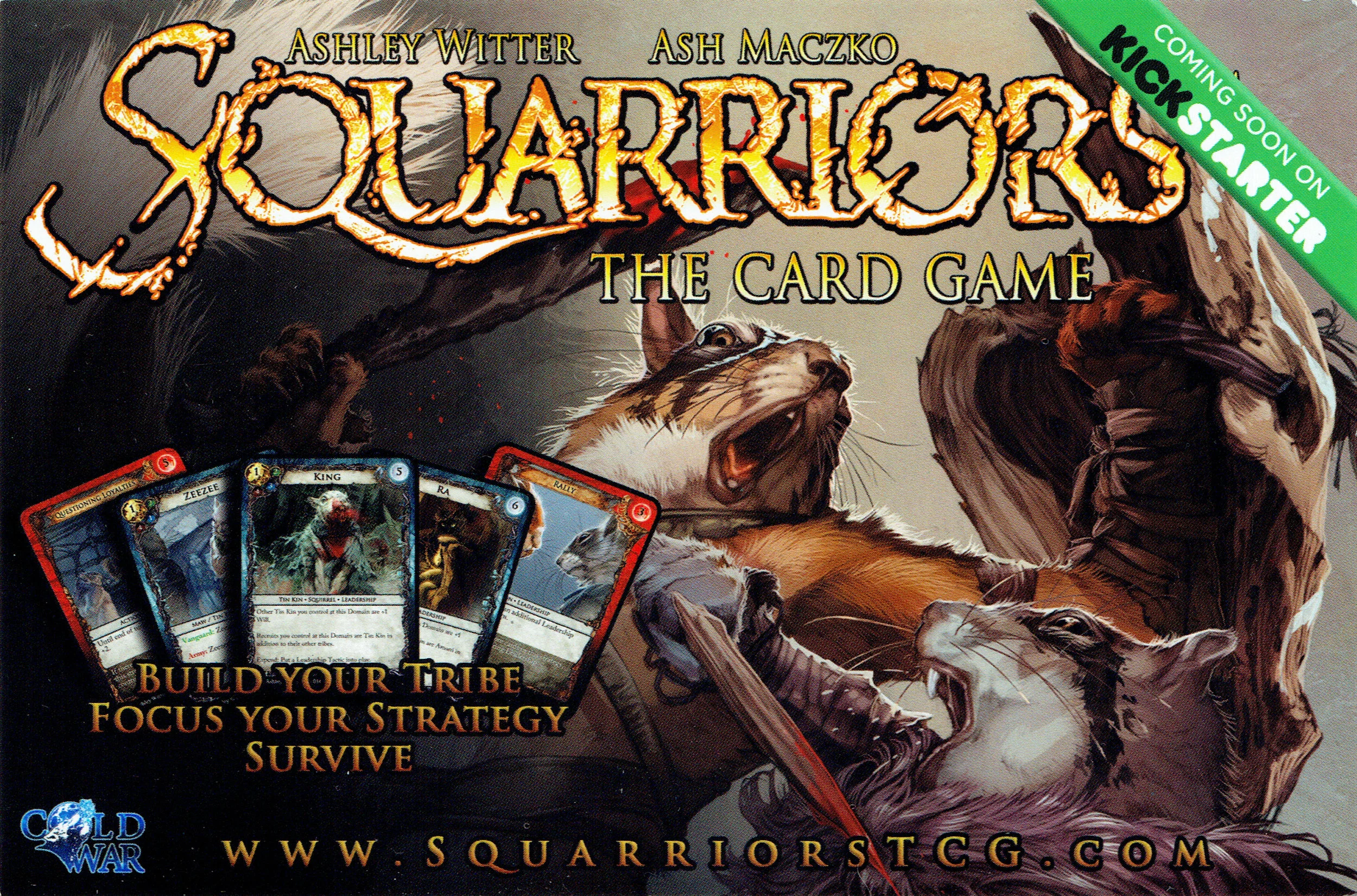 Squarriors: The Card Game KickStarter banner.