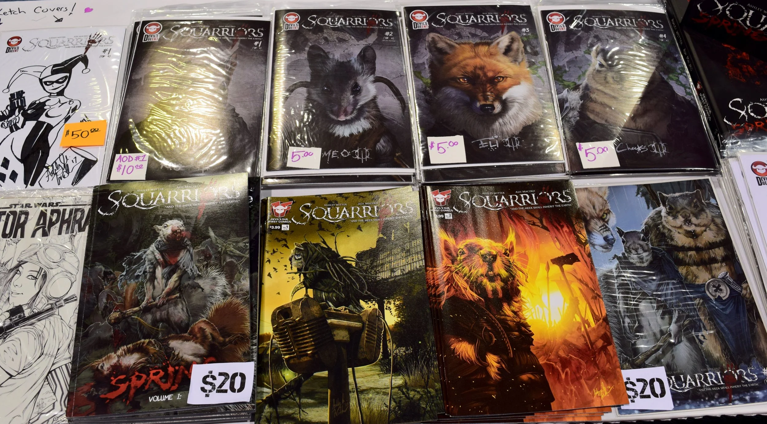 Squarriors comics at Phoenix Comic Con 2017.