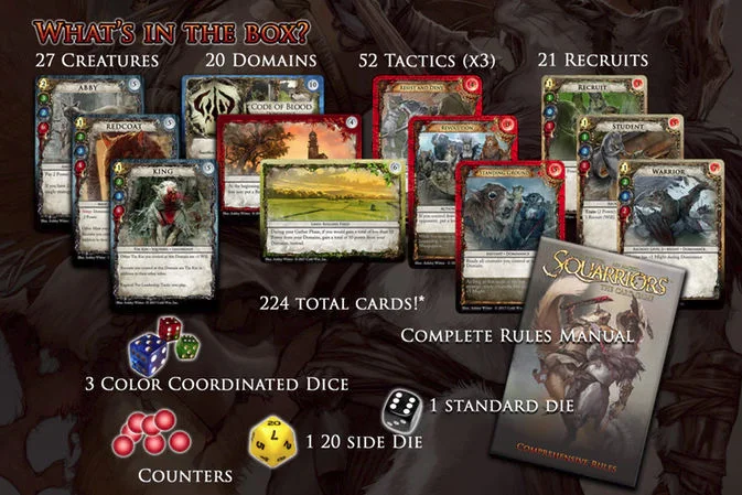 What comes in the Squarriors: The Card Game box?