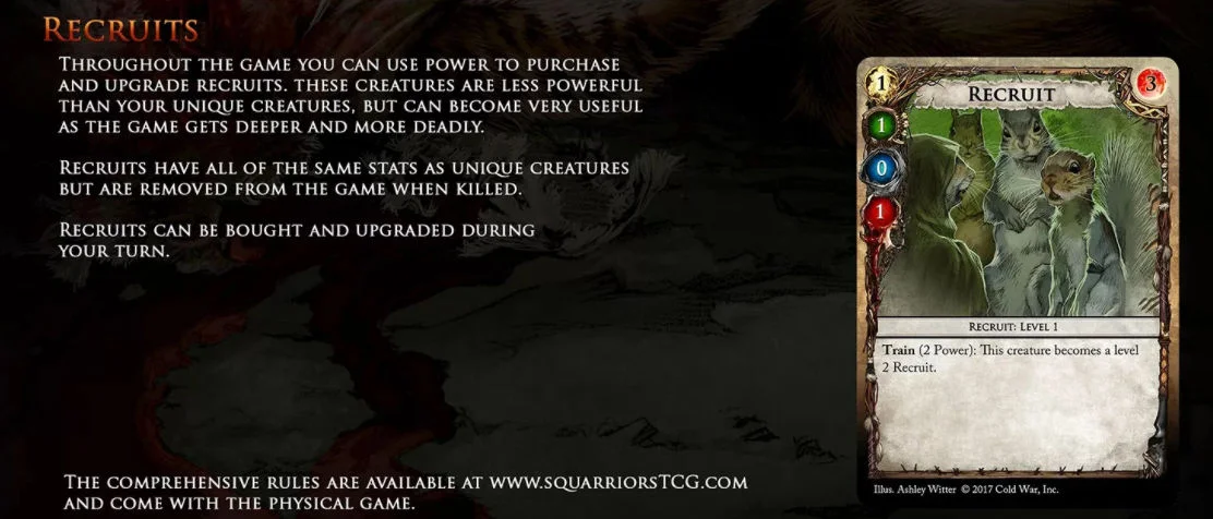 Recruits in Squarriors: The Card Game from Cold War, Inc.