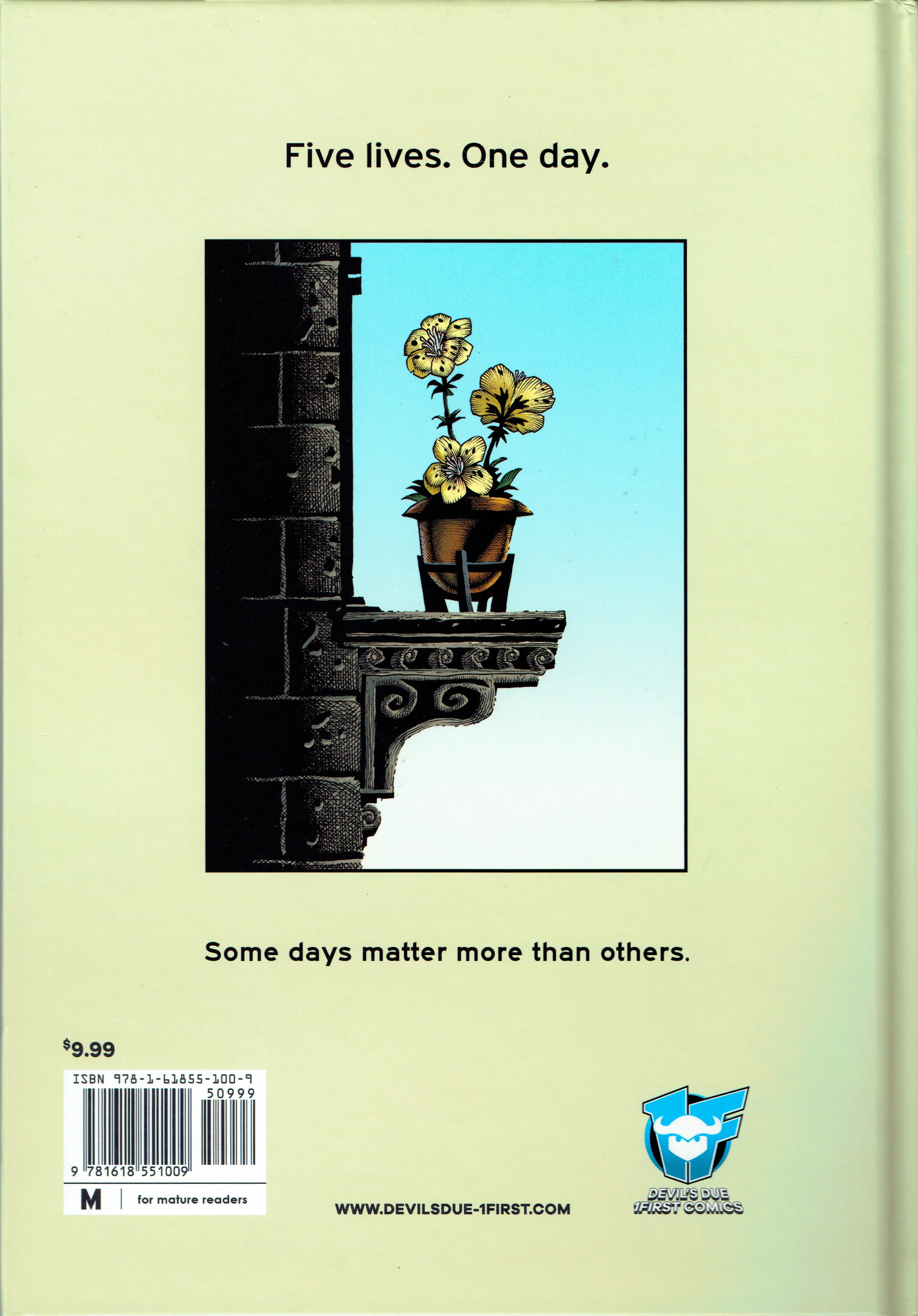 Lives graphic novel from 1First Comics. (back cover)