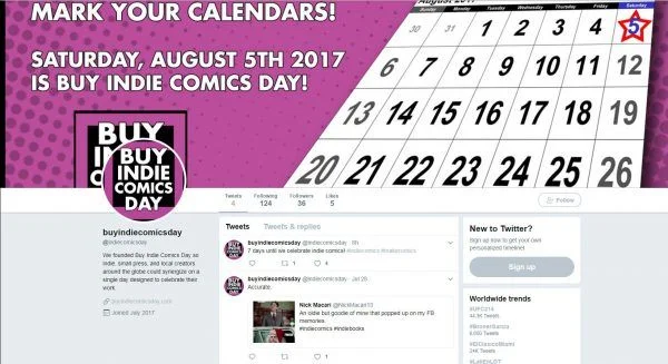Buy Indie Comics Day Twitter page.