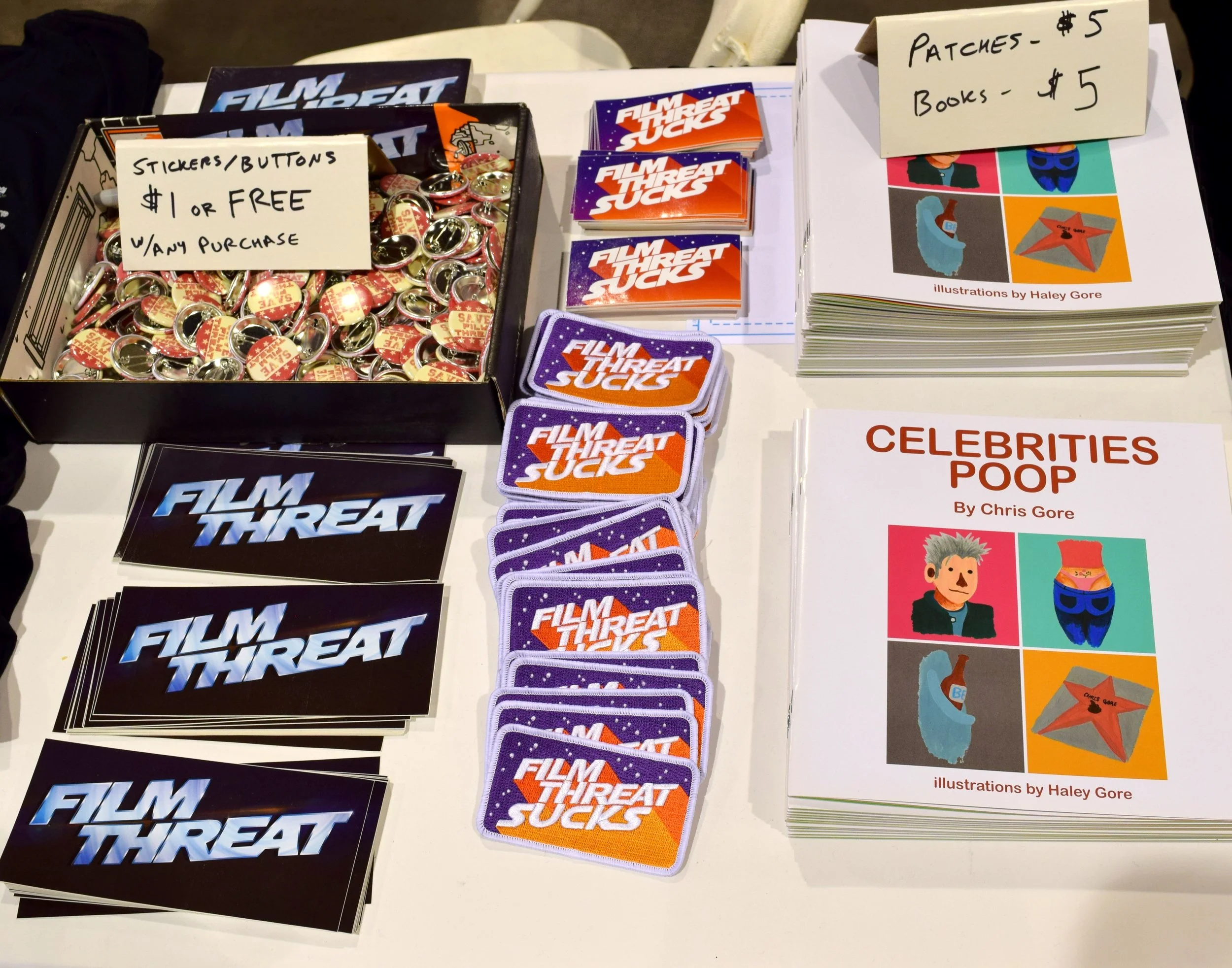 Celebrities Poop and Film Threat stuff from Chris Gore at Phoenix Comic Con 2017.