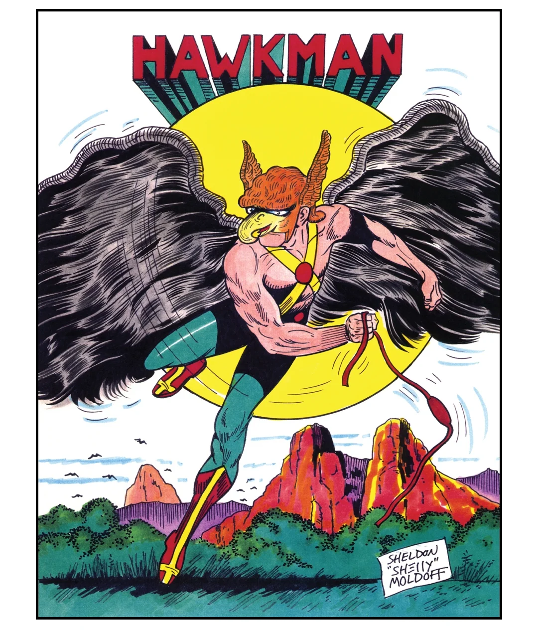 Golden-Age Hawkman commission done by Sheldon Moldoff.