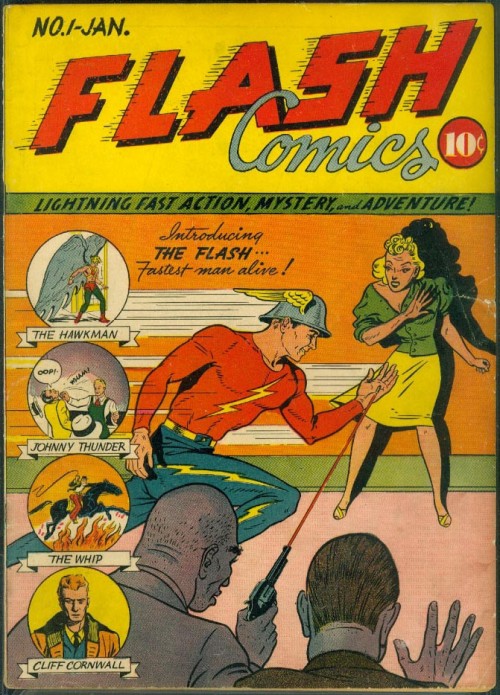 Flash Comics #1. Cover pencils by Sheldon Moldoff.