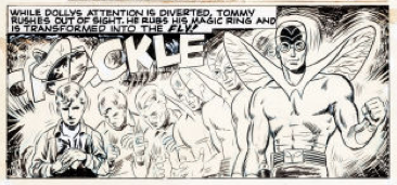 A panel from The Adventures of the Fly (1959) #4 - Adams' first commercial work.