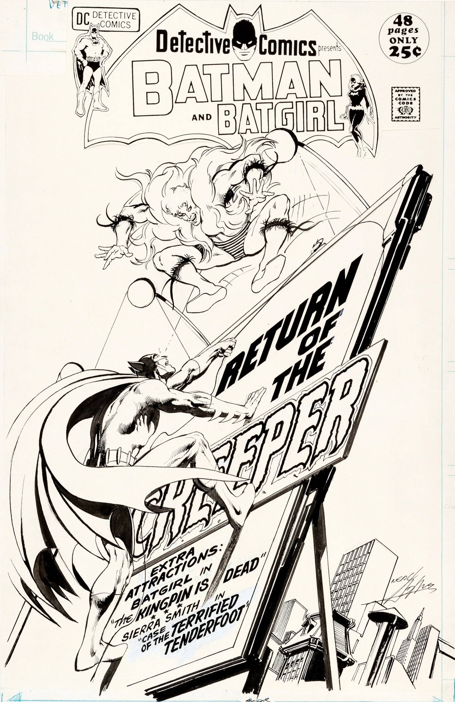 Detective Comics (1937) #418 original cover art by Neal Adams.