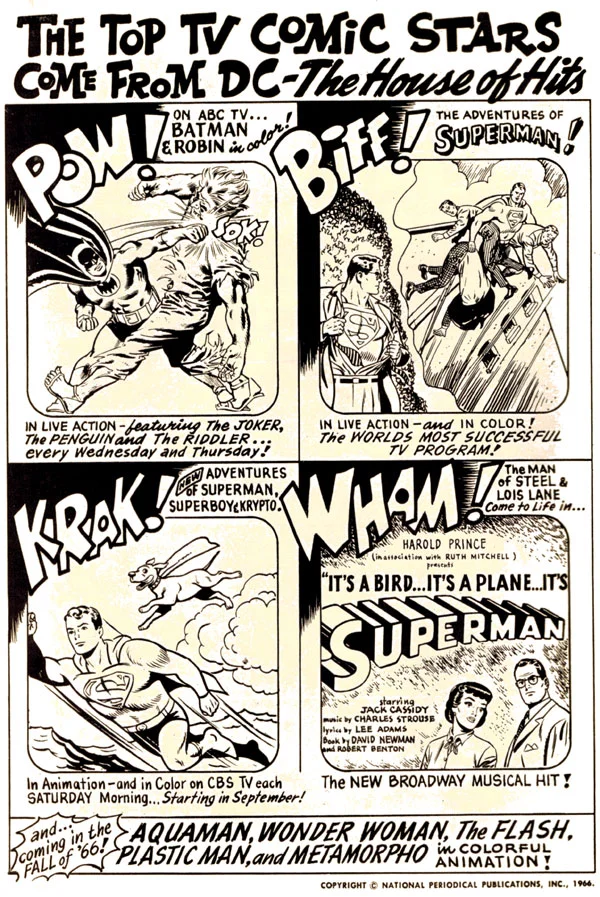'60s DC House Ad promising "Colorful Animation".