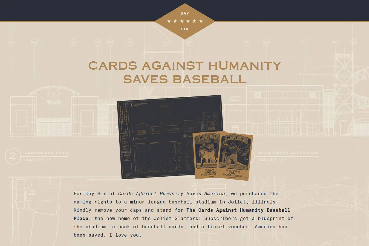 Cards Against Humanity Saves America - Day 6 Written by Neil Greenaway