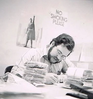 Bob Rozakis at his desk.