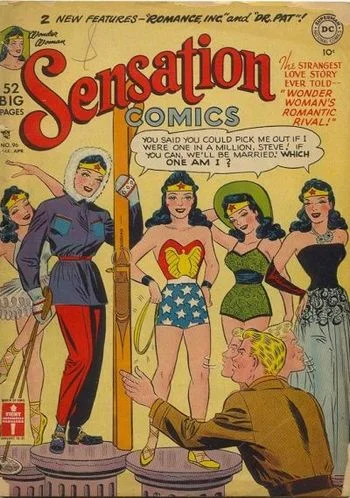 Sensation Comics (1942) #96, cover by Irwin Hasen.