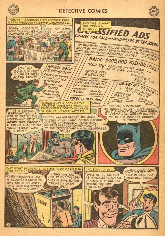 Detective Comics (1937) #193 interior 1, art by Lew Sayre Schwartz.
