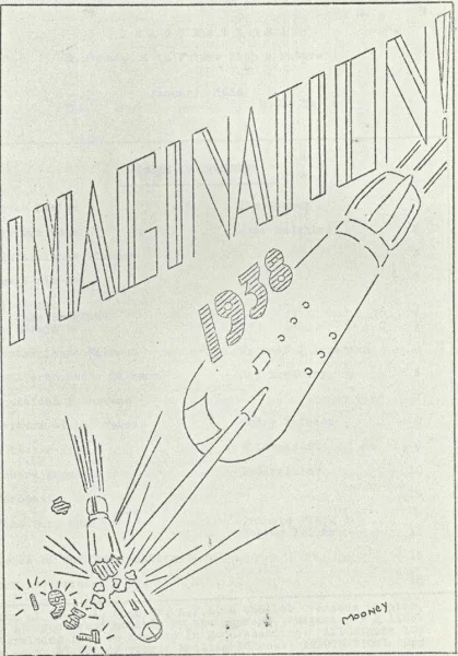 Mooney's cover for the 1938 fanzine Imagination , containing Ray Bradbury's first published story.