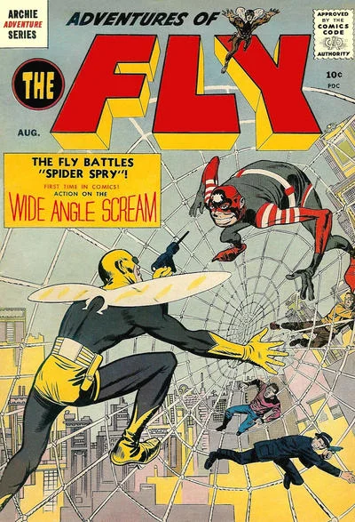 Adventures of The Fly (1959) #1, cover penciled by Jack Kirby & inked by Joe Simon.