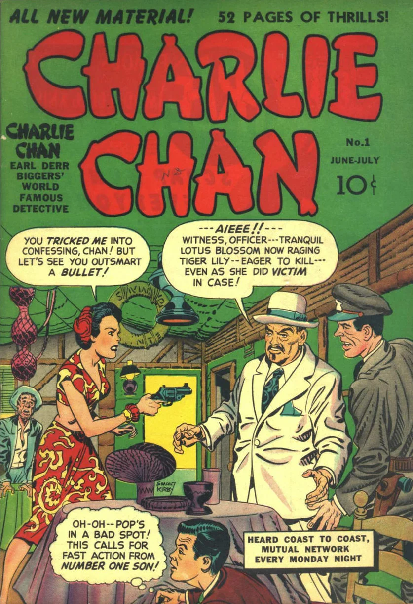 Charlie Chan (1948) #1, cover penciled by Jack Kirby & inked by Joe Simon.
