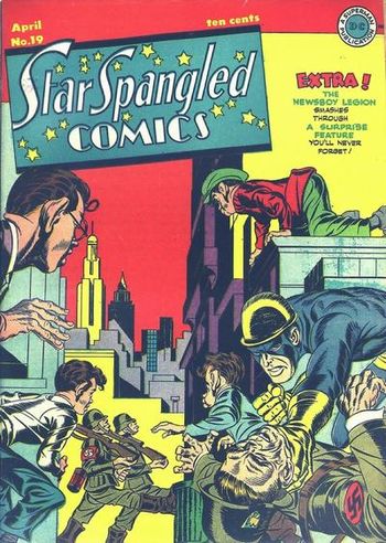 Star Spangled Comics (1941) #19, cover penciled by Jack Kirby & inked by Joe Simon.