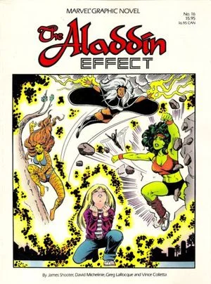 Marvel Graphic Novel #16 The Aladdin Effect, co-written by Jim Shooter.
