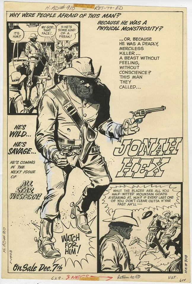 An ad for Jonah Hex appearing in All-Star Western from January 1972.