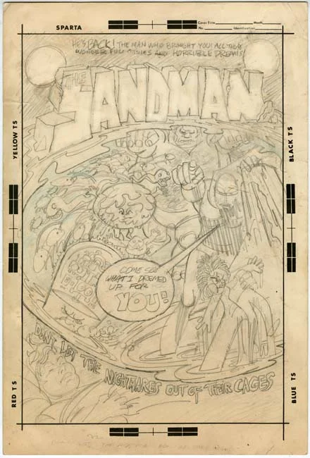 Sandman (1971) #1 cover proposal by Jerry Grandenetti.