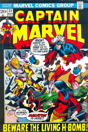 Captain Marvel (1968) #23, written by Marv Wolfman.