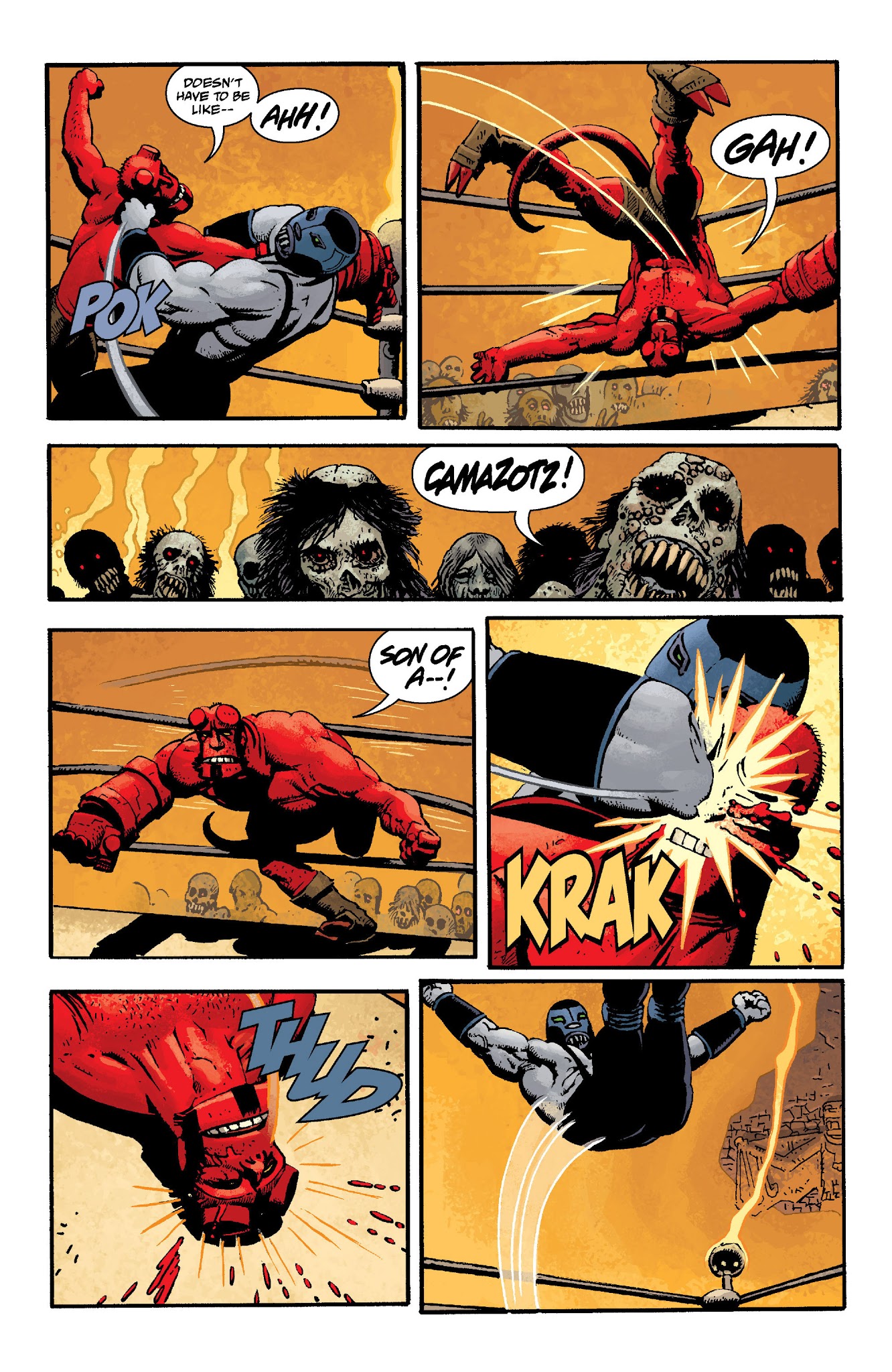 Hellboy In Mexico (2016) #1 pg.28, lettered by Clem Robins.