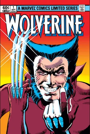 Wolverine (1982) #1, cover penciled by Frank Miller and inked by Joe Rubinstein.