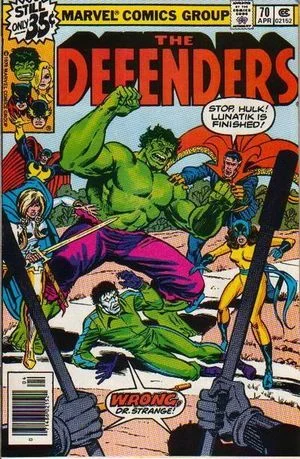 Defenders (1972) #70, cover penciled by Herb Trimpe and inked by Joe Rubinstein.