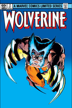 Wolverine (1982) #2, cover penciled by Frank Miller and inked by Joe Rubinstein.