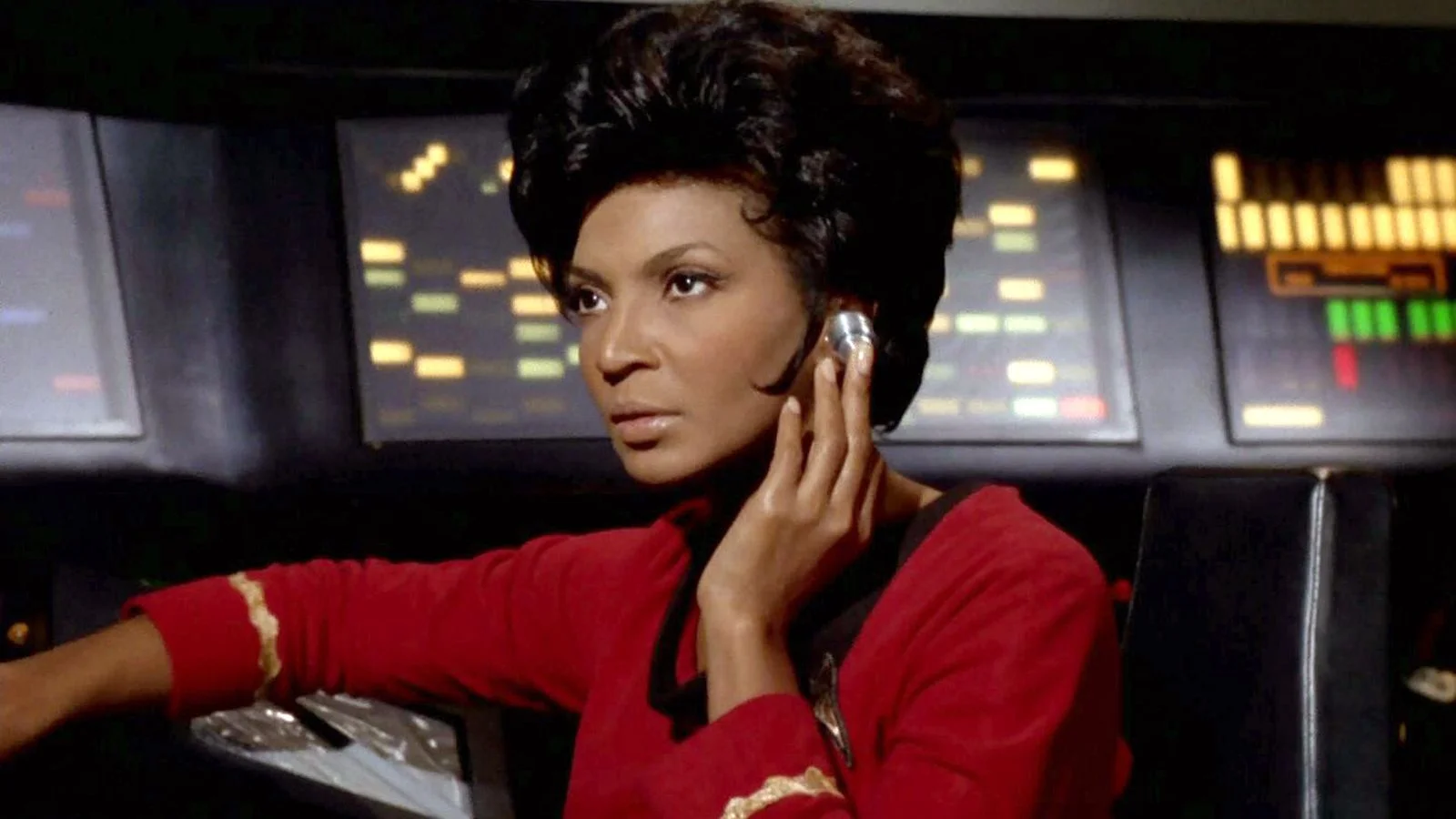 Nichelle Nichols as Lt. Uhura in Star Trek.