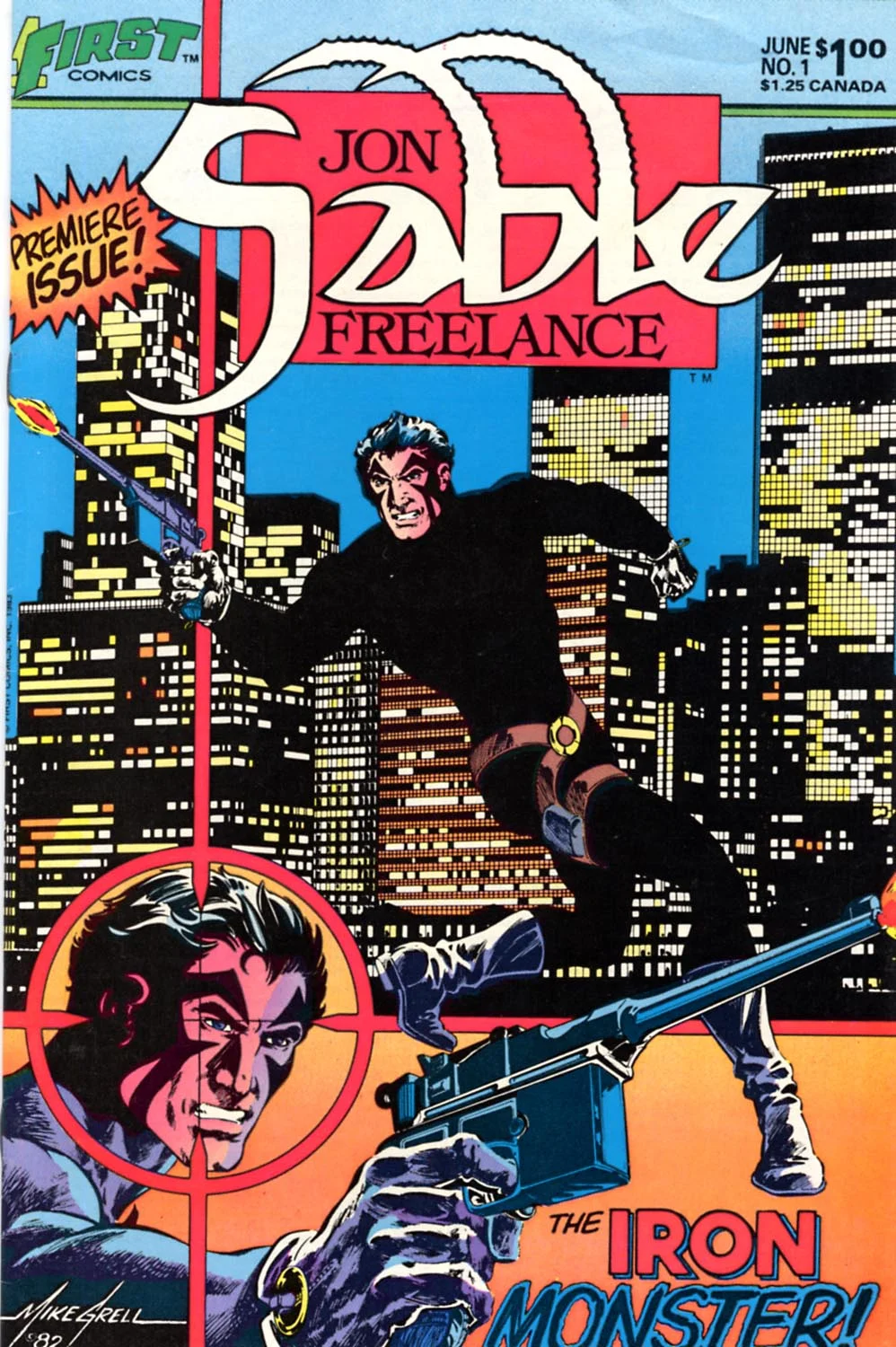 Jon Sable_ Freelance (1983) #1, cover by Mike Grell.