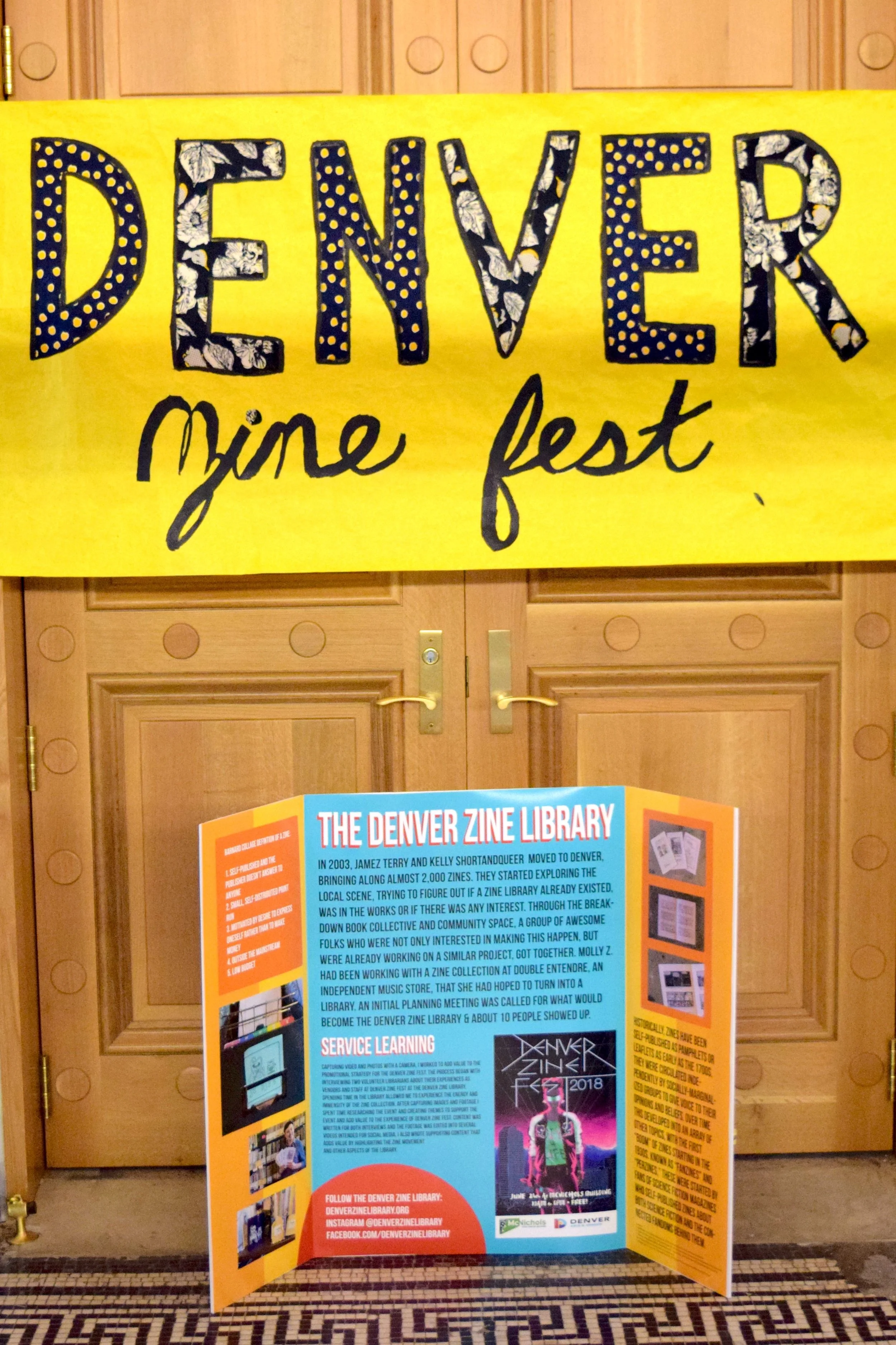 Denver Zine Fest 2018 entrance.