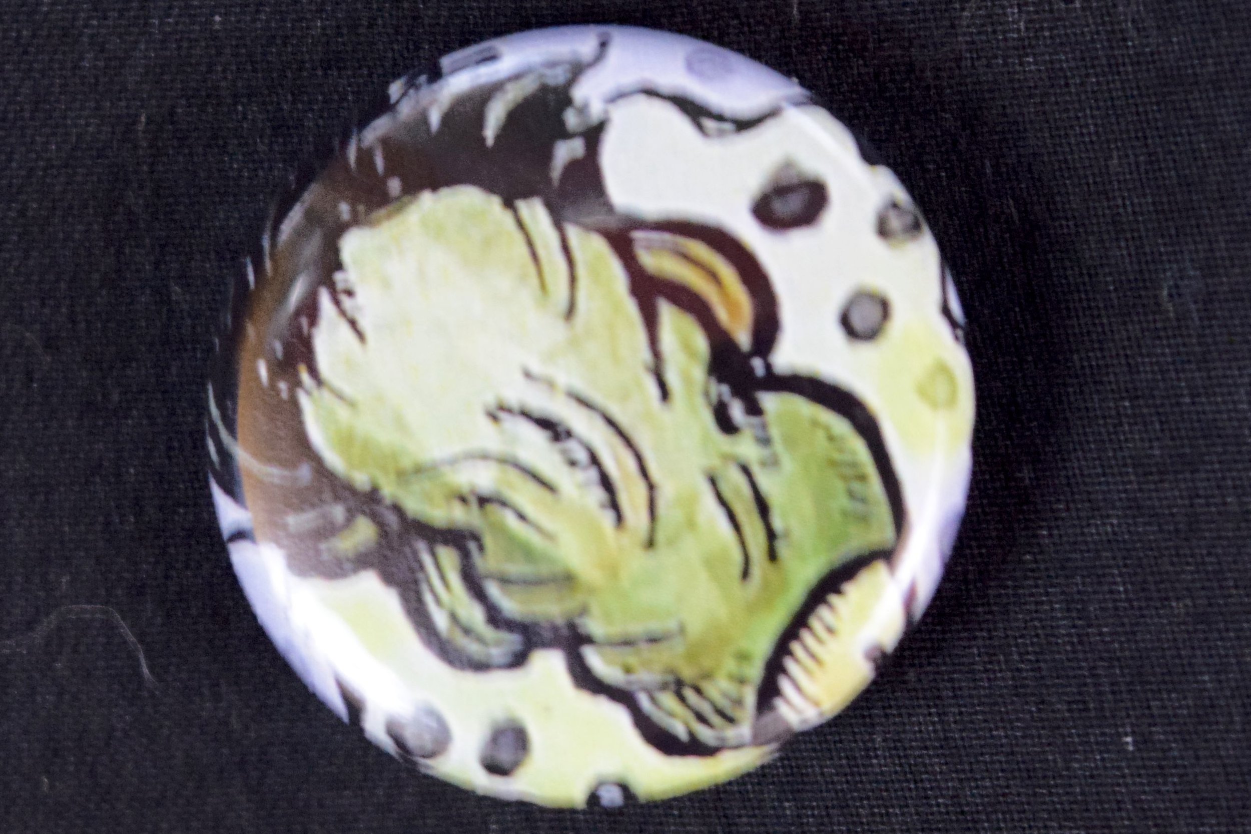 An Incredible Hulk button from Cori Redford .