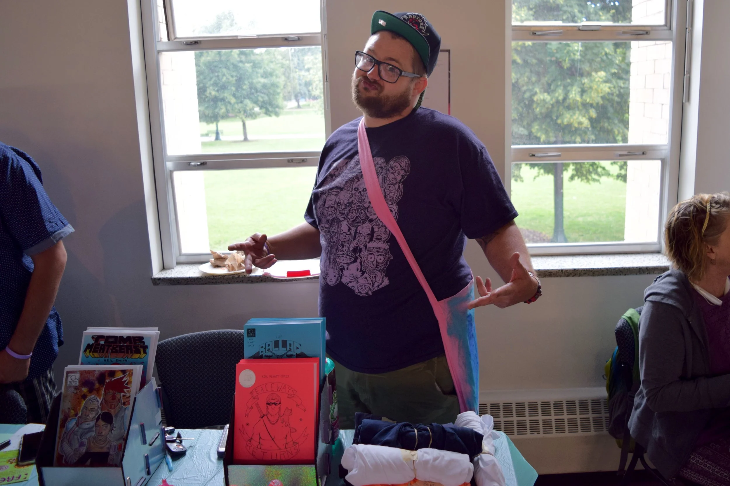 Neil Ewing at the Denver Zine Fest 2018 .