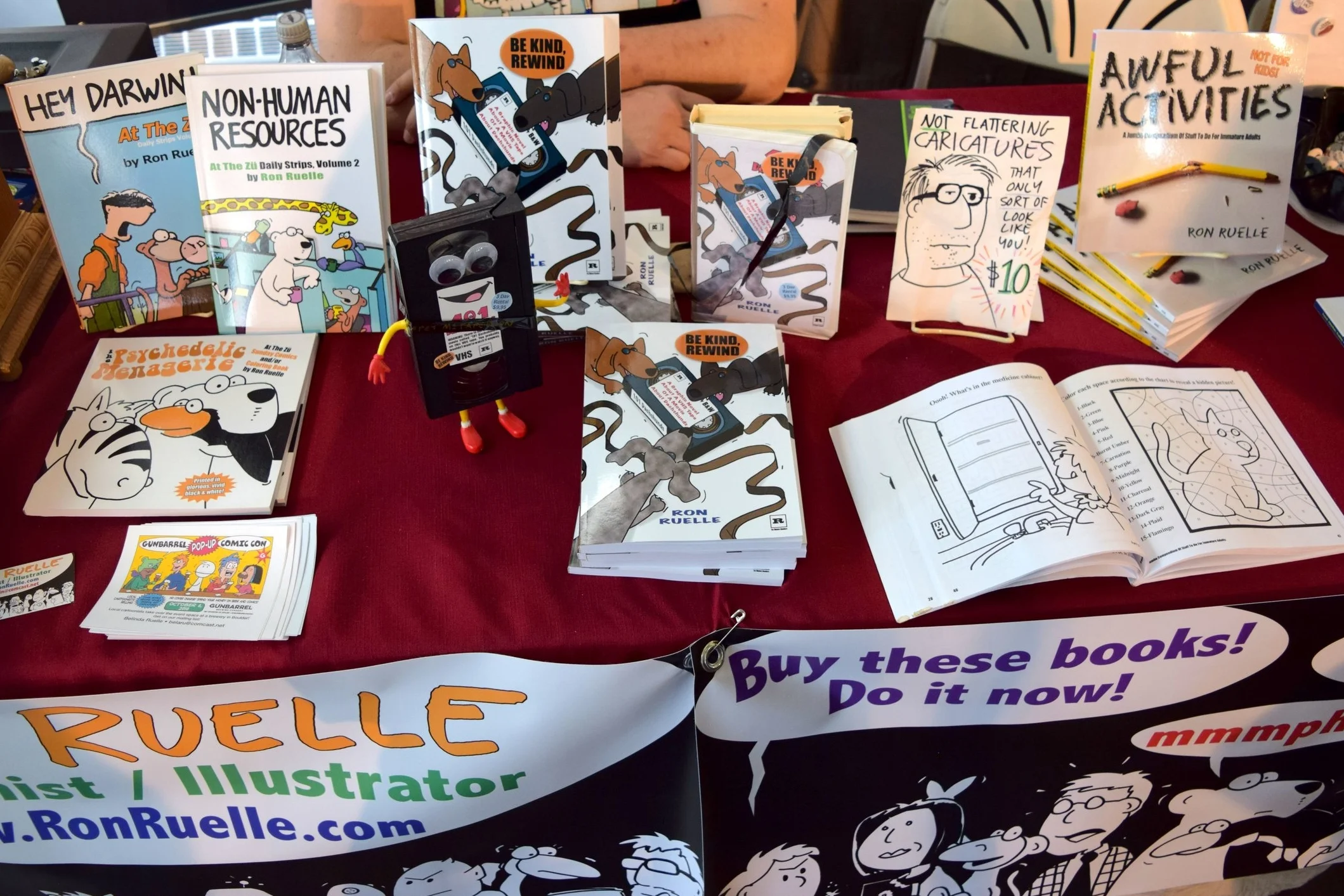 All the books from Ron Ruelle at DINK 2018!