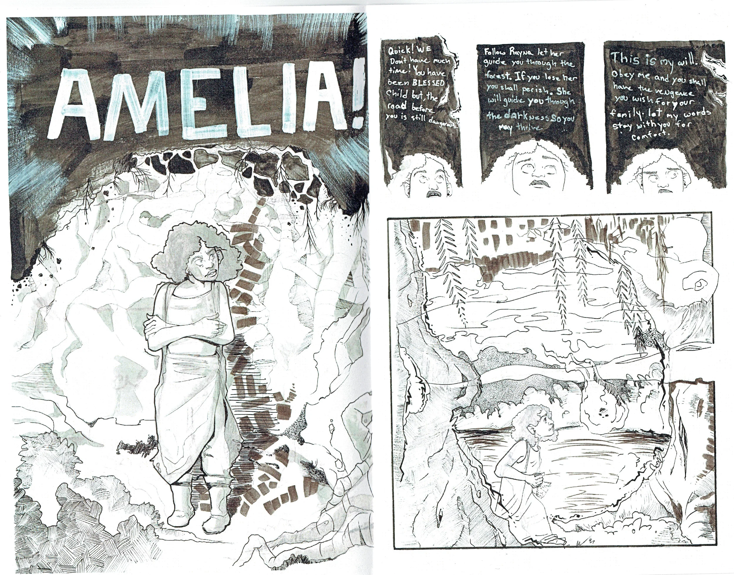 An interior page from Amelia #1 (color edition) by Thea J. Hunt.