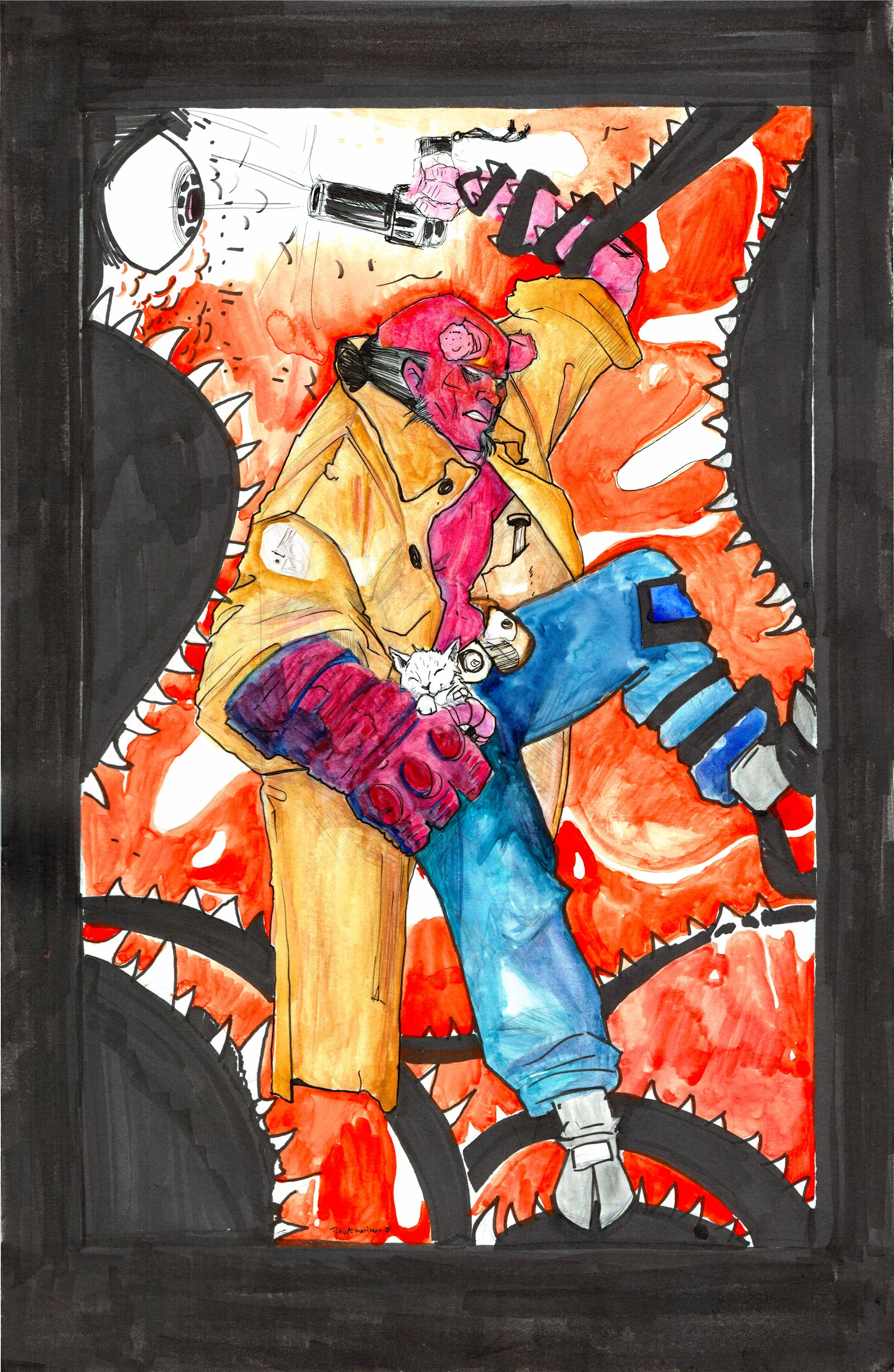 Hellboy - a recent commission from Thea J. Hunt.