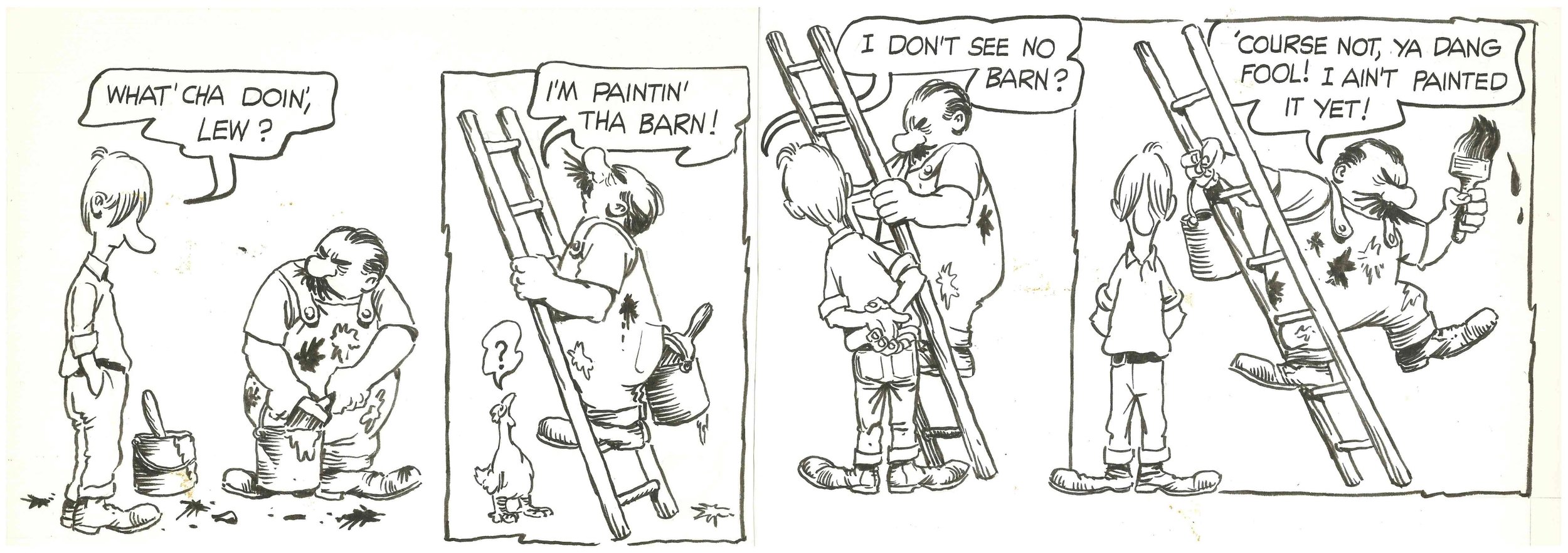 Unpublished Sleepy Holler comic strip by Sam Glanzman.