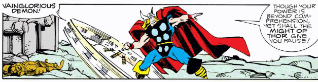 Thor (1966) #351, interior panel from pg.18 - by Walt Simonson.