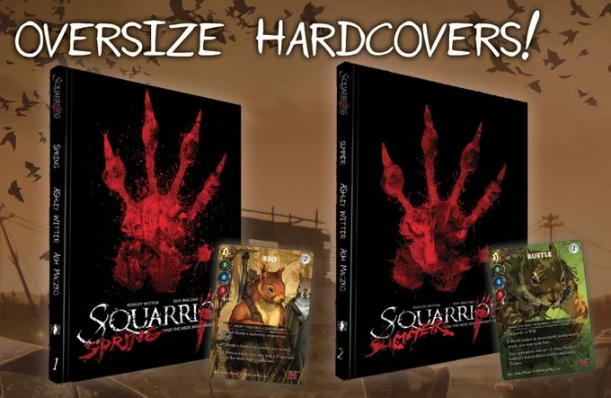 Both Oversize Hardcover Editions of Squarriors are available, and each comes with an exclusive TCG variant card.