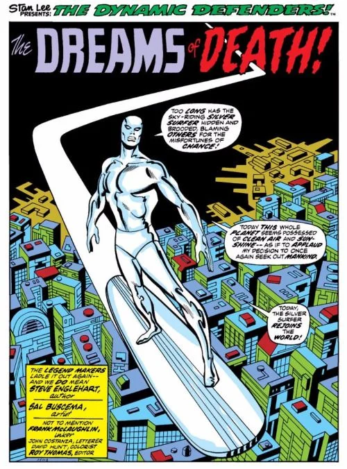 Defenders (1972) #6, interior page penciled by Sal Buscema, inked by Frank McLaughlin, & colored by David Hunt.
