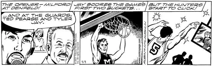 Gil Thorp comic strip for January 1, 2007 - drawn by Frank McLaughlin.