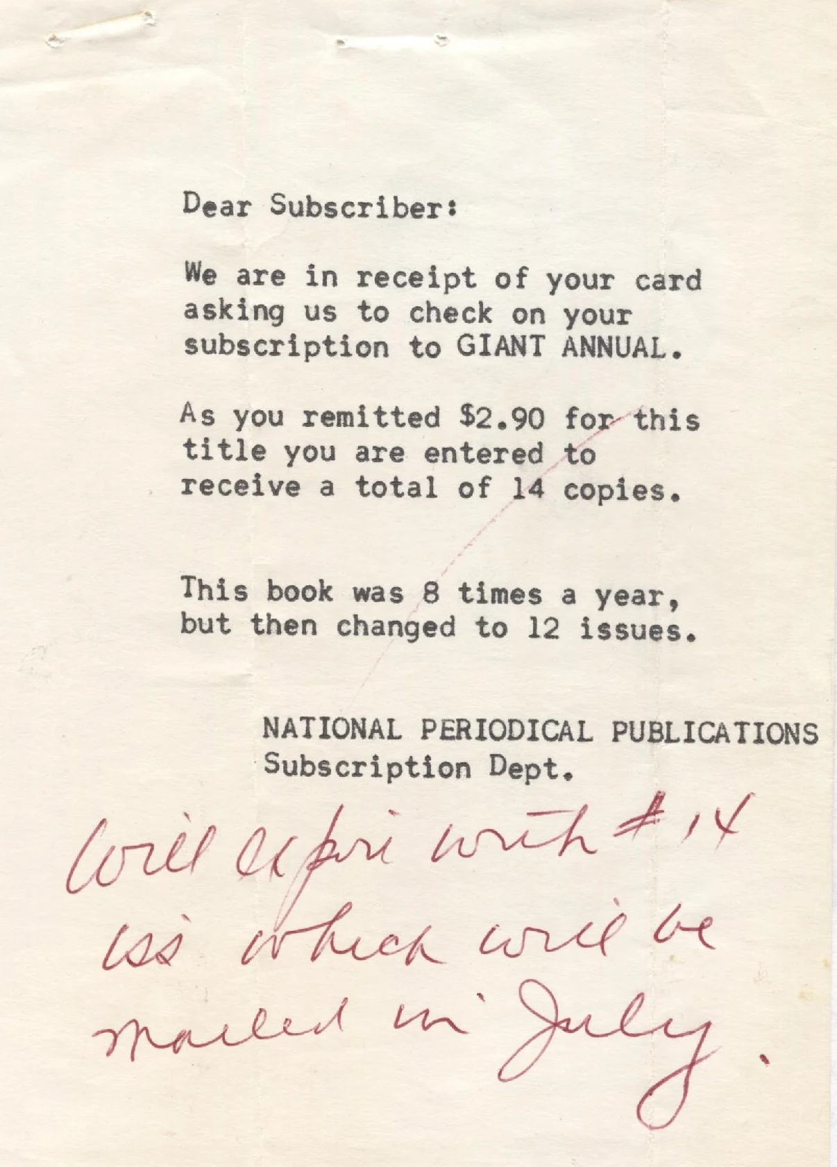 ….and DC’s response to Irene’s letter.