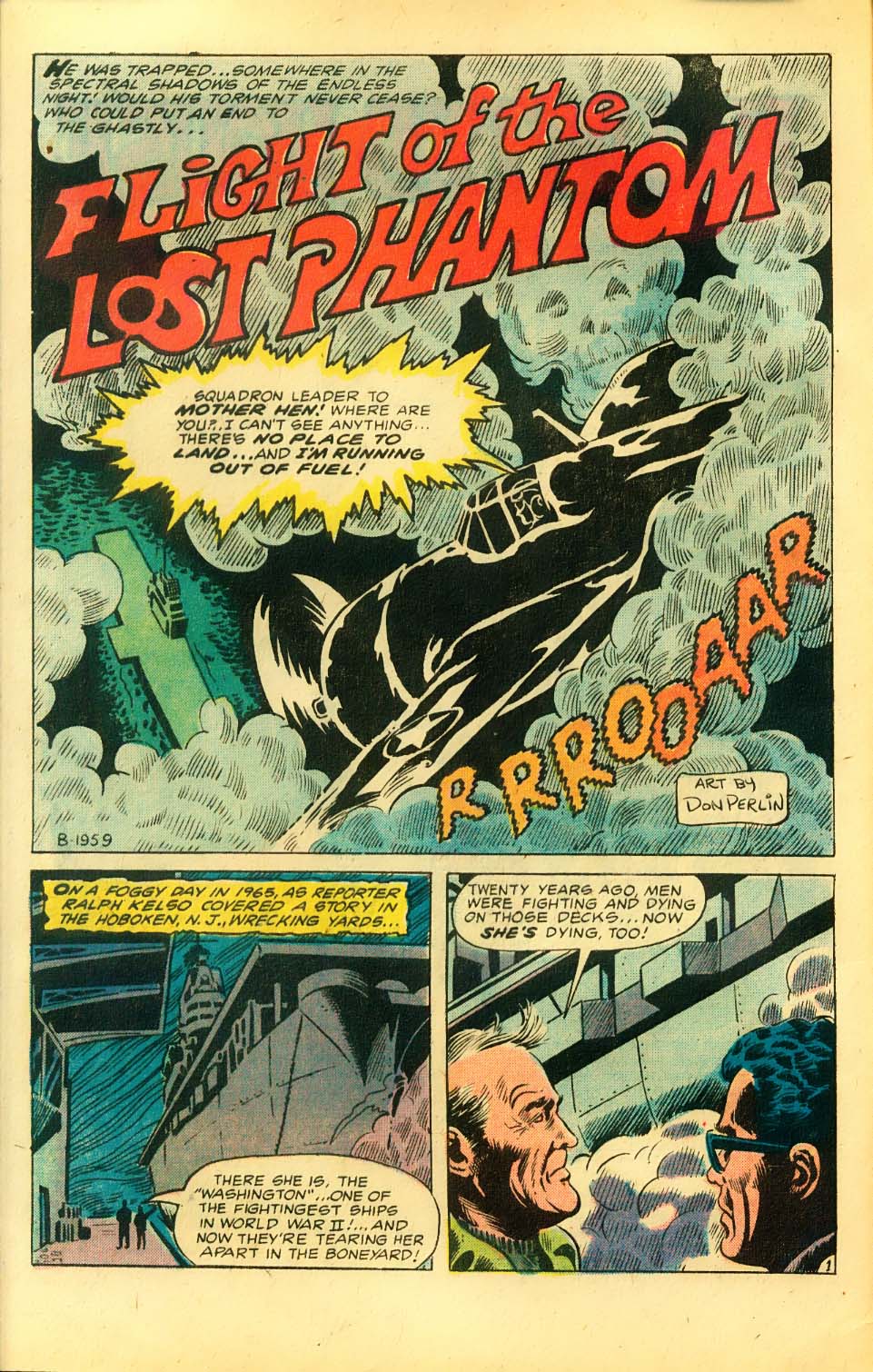 “ Flight of the Lost Phantom ” from Ghosts (1971) #28 . Art by Don Perlin.